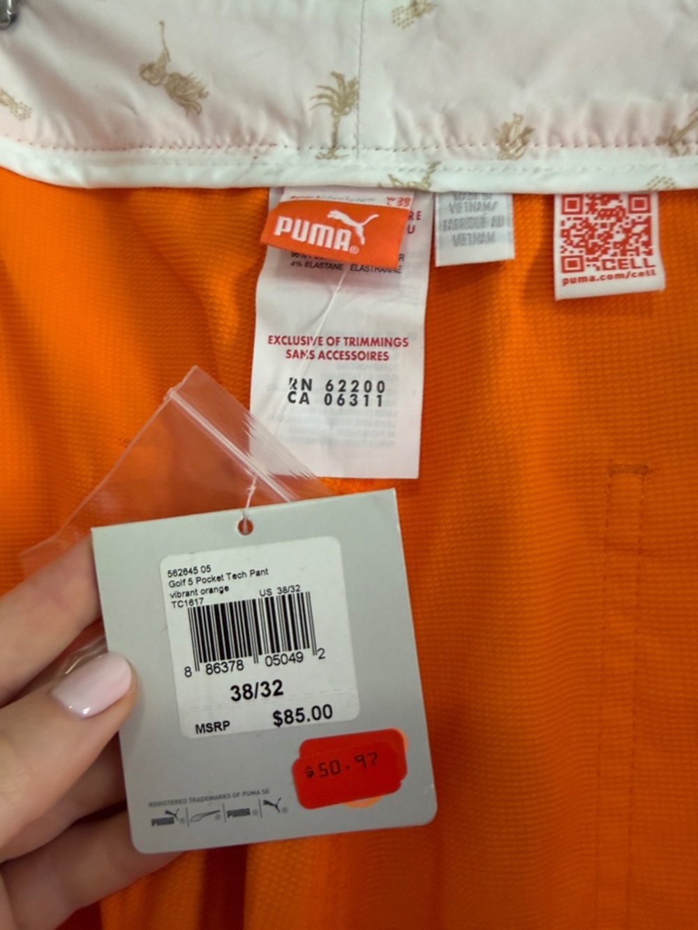 Puma Orange Performance Golf Pants